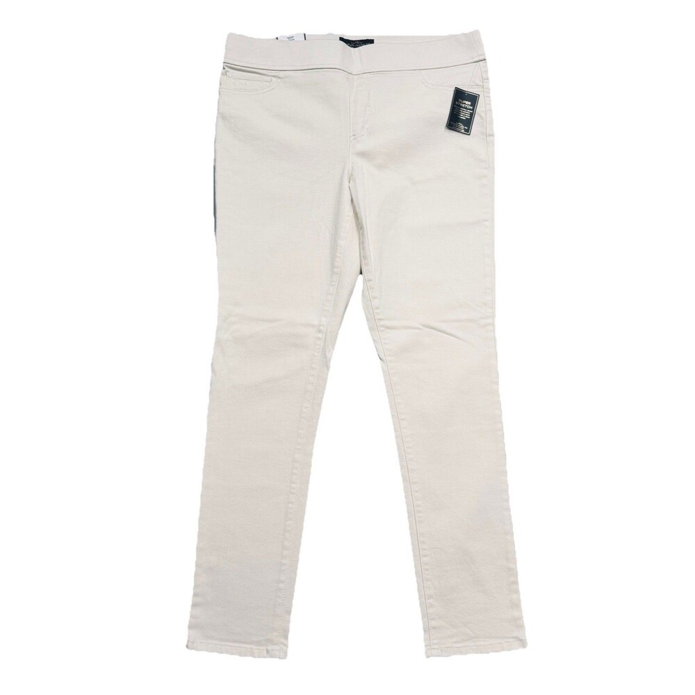 LRL Ralph Lauren Pull On Legging Jeans 14 (35x28.5) Cream Stretch Womens New NWT